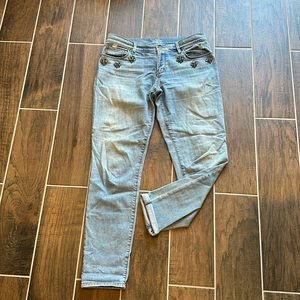 Ann Taylor Loft Jeweled Jeans relaxed skinny size 27/4
